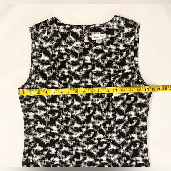 Calvin Klein Elegant Black and White Patterned Dress size 12 - Picture 11 of 13